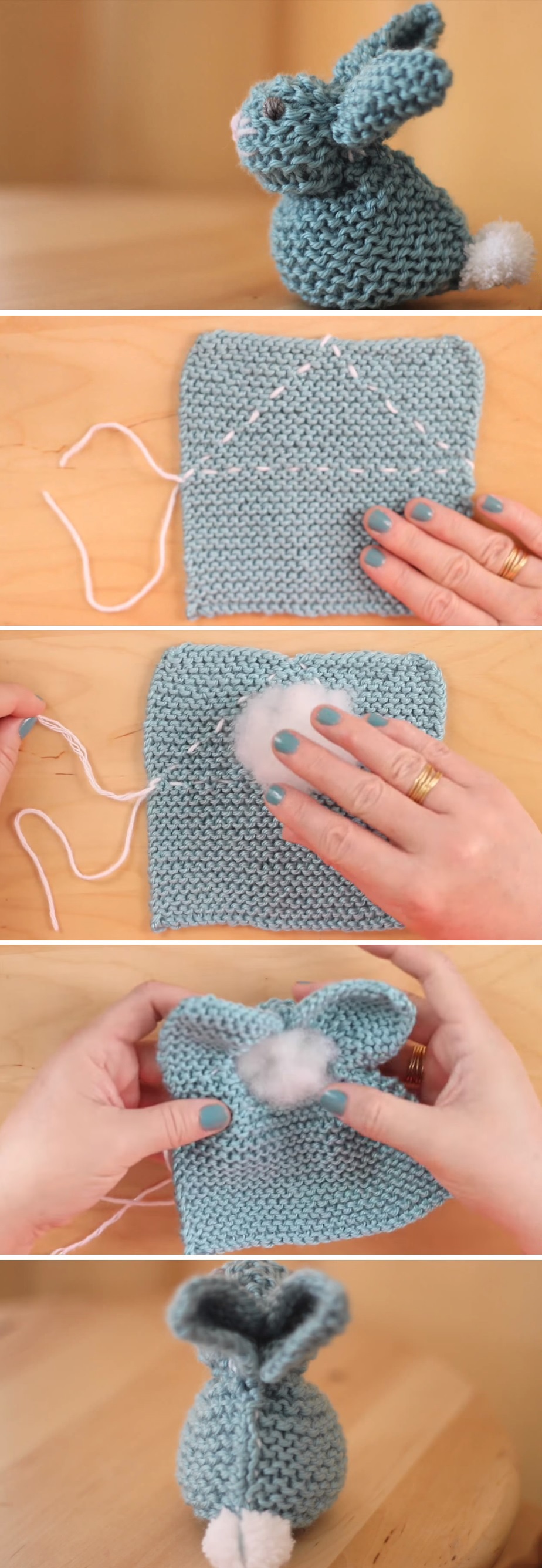 Super Easy Bunny from a Square Crochet or Knit Tutorials & More