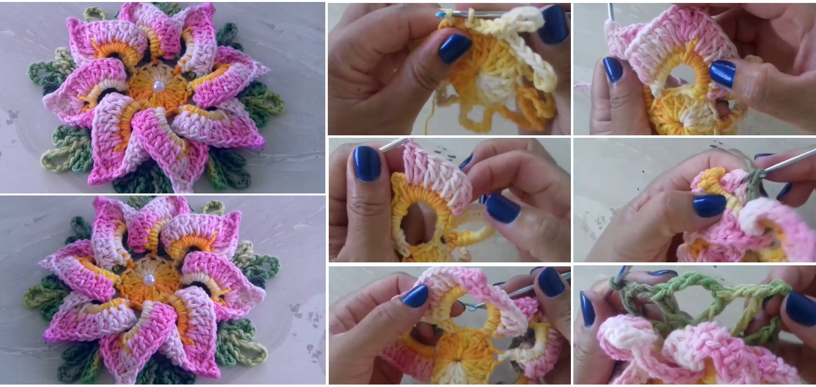 crochet flower tutorial