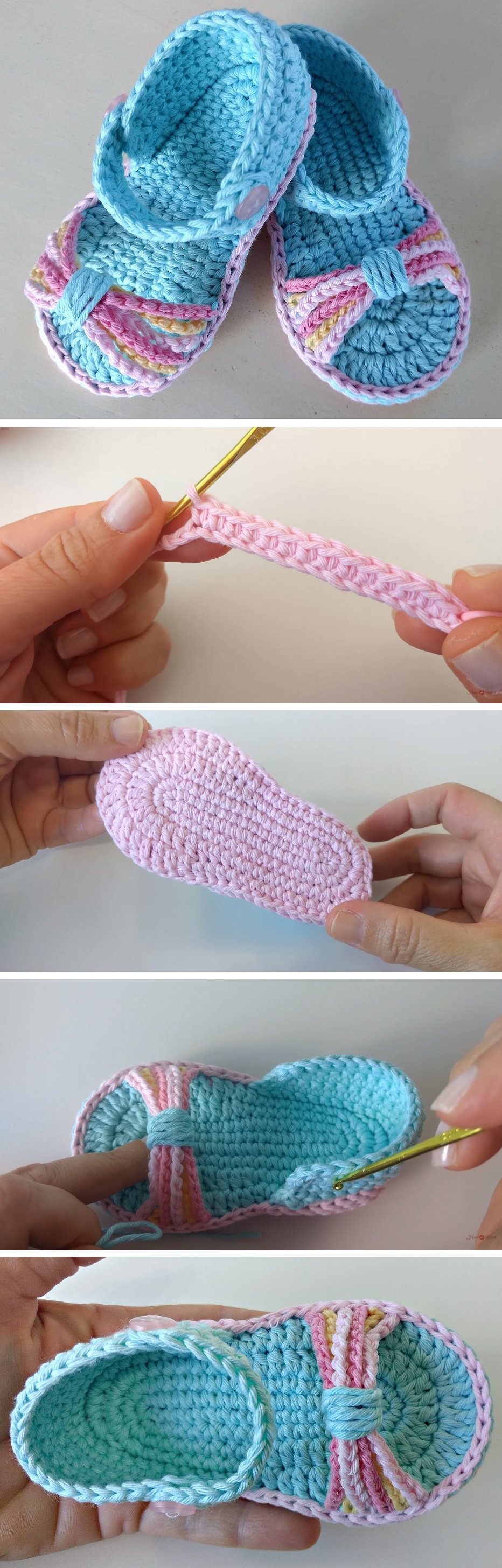 crochet baby shoes step by step