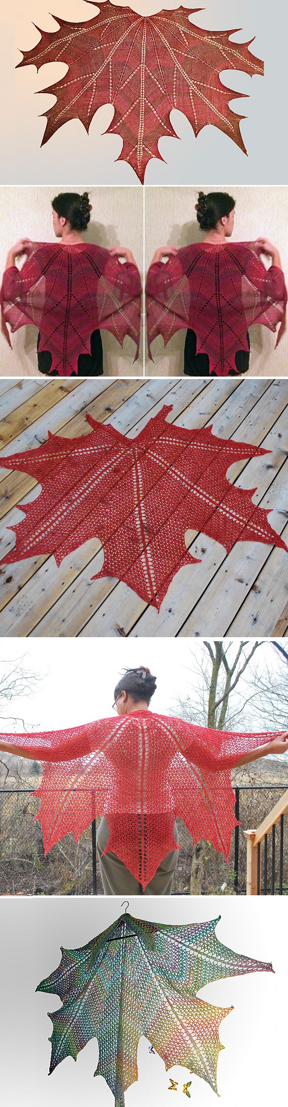 Knit and Crochet Meaple Leaf Shawl