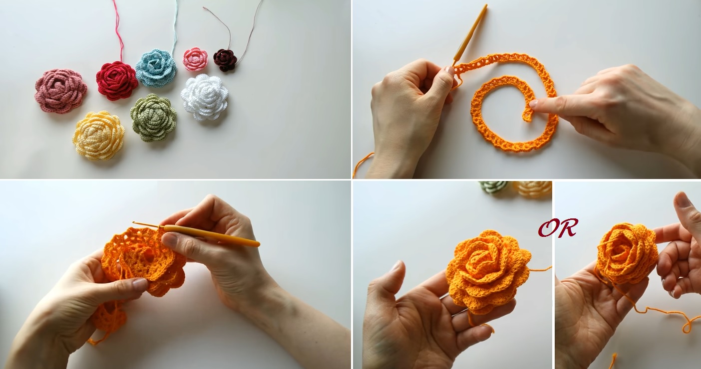 Step step shop crochet roses