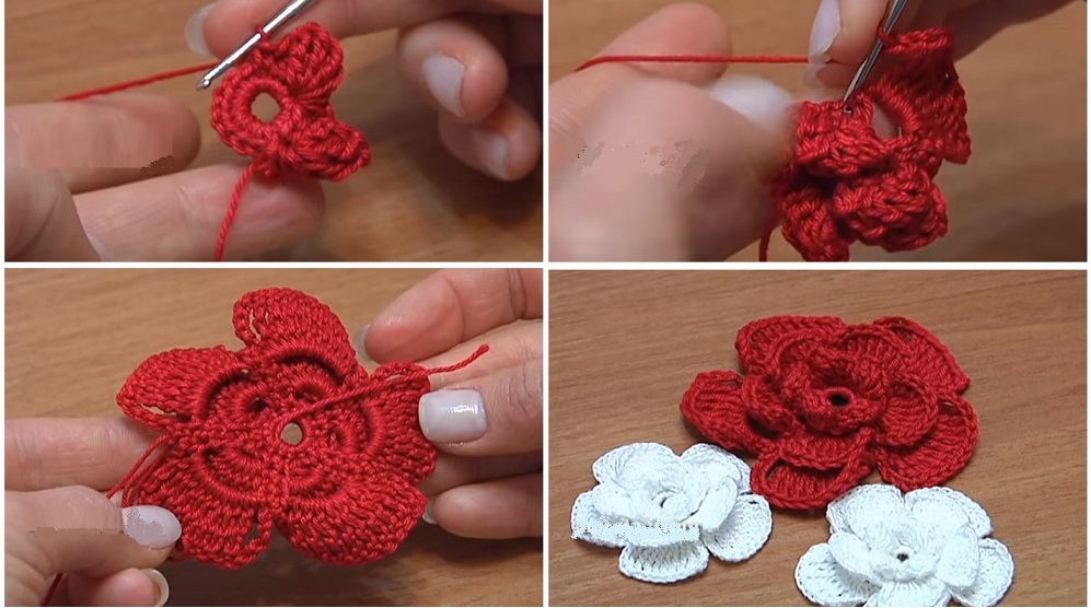 crochet rose flower