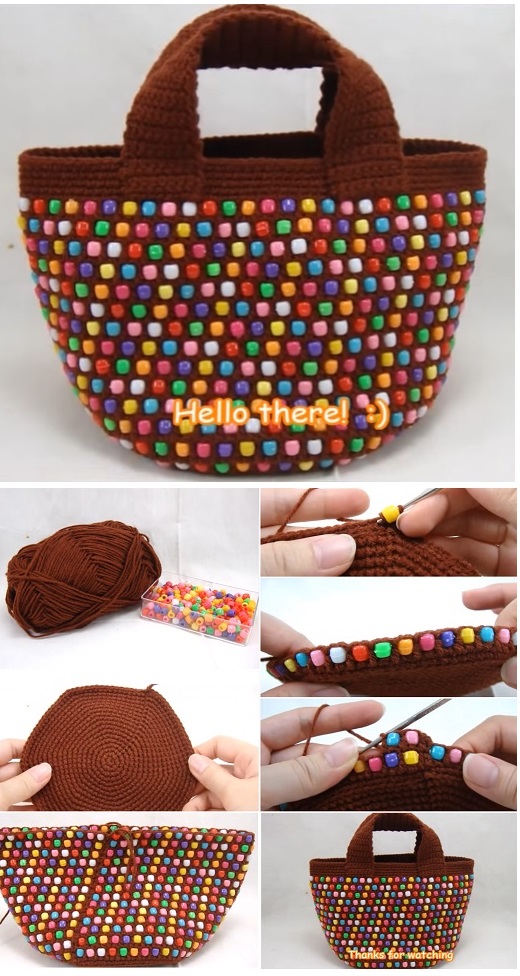 Crochet Tote with Pony Beads Tutorials & More