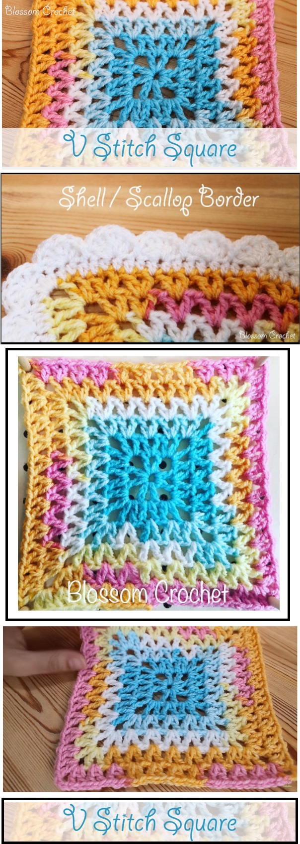 Crochet V Stitch Square