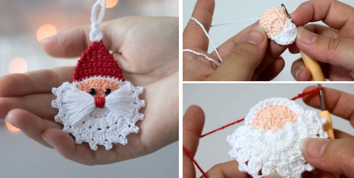 Crochet Santa Ornament