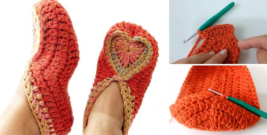 Crochet Heart Slipper – Sep by Step Guide
