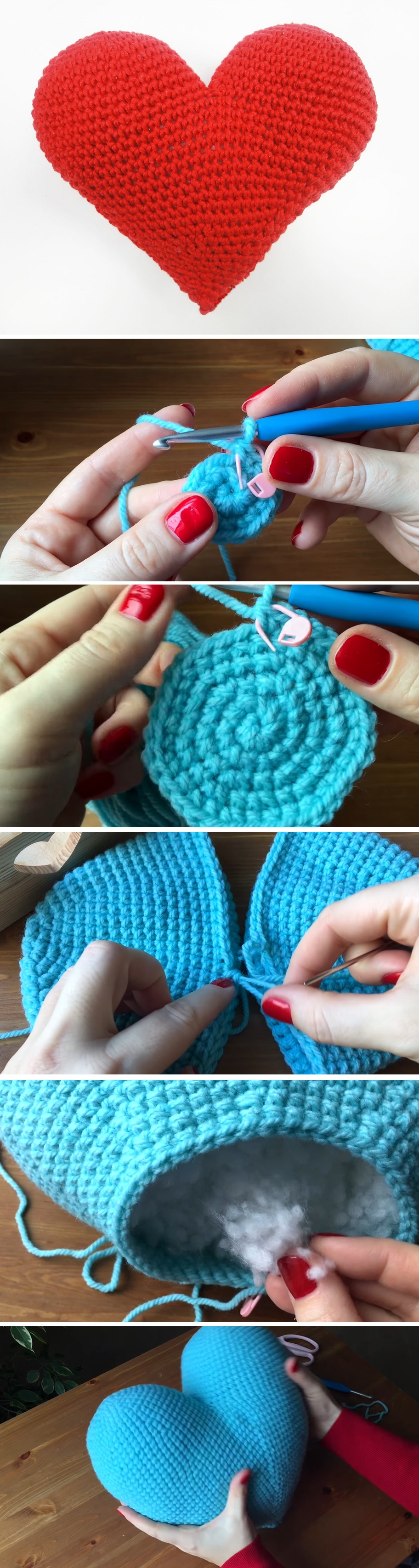 Crochet Heart Pillow