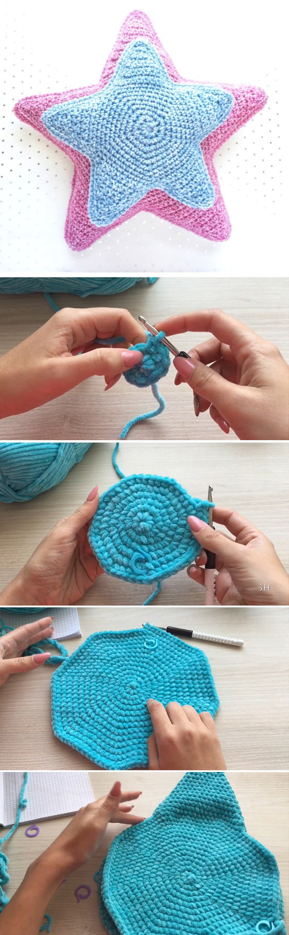 Crochet Star Pillow Video + Pattern Tutorials & More