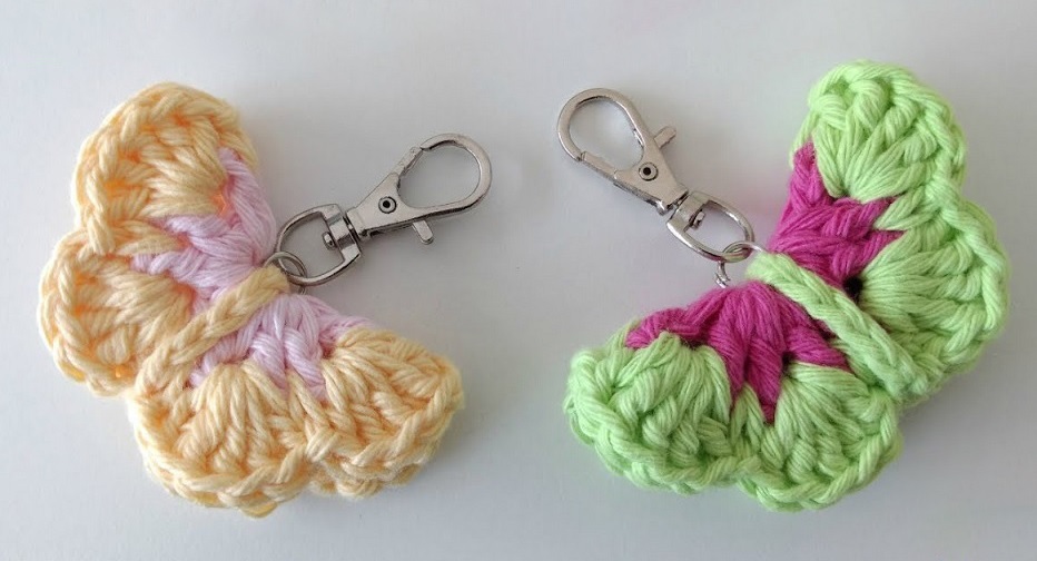 Crochet Butterfly Keychain