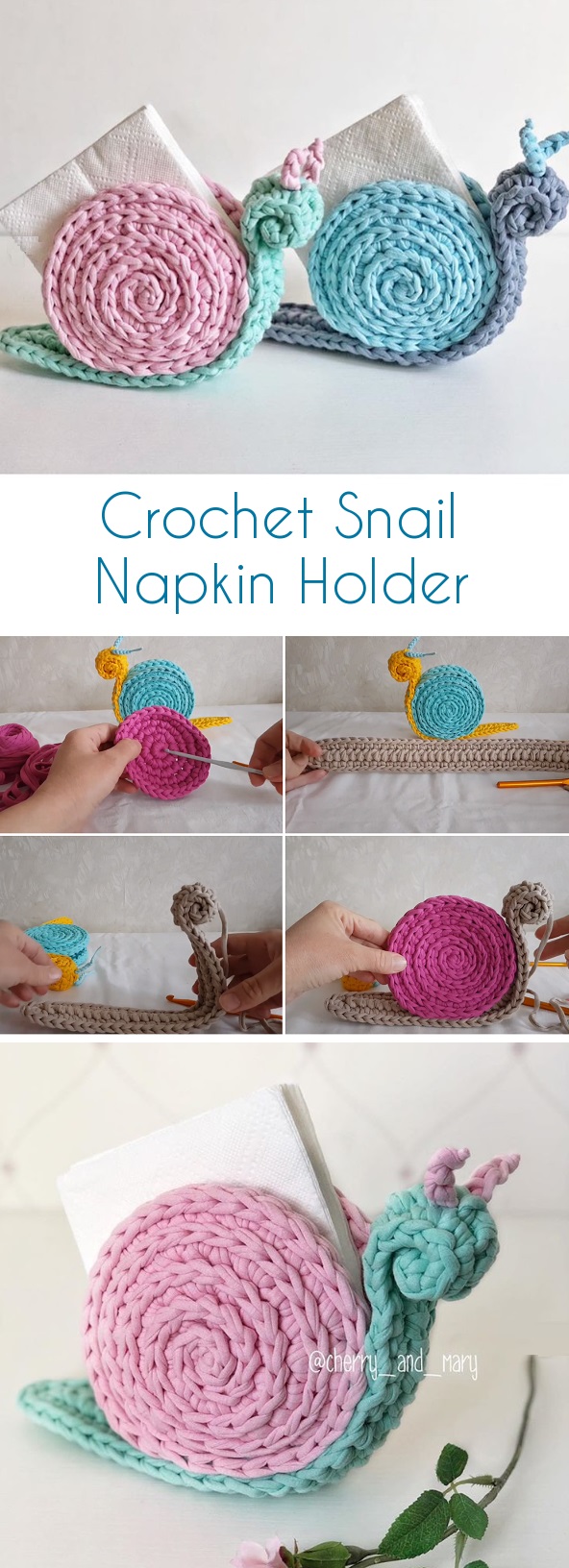 Crochet Snail Napkin Holder