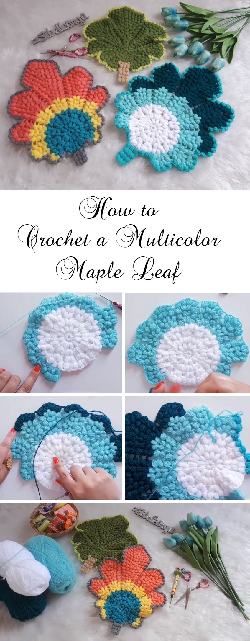 How to Crochet Multicolor Maple Leaf