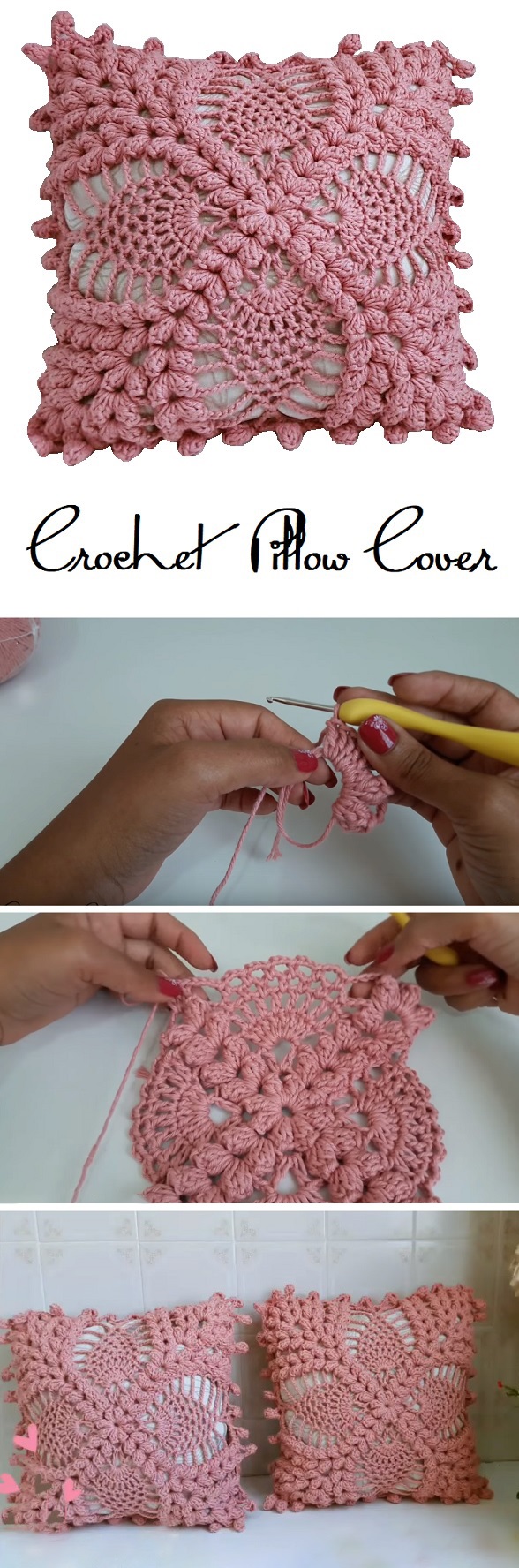 Crochet cushion cover clearance design