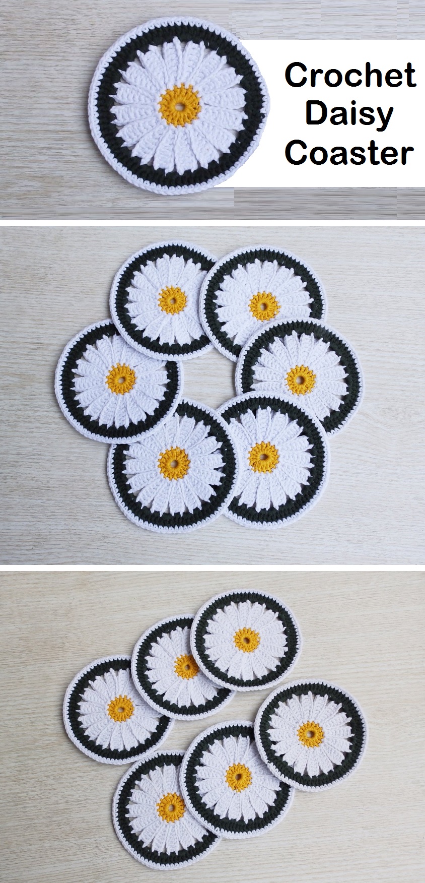 Crochet Daisy Coaster Tutorials More