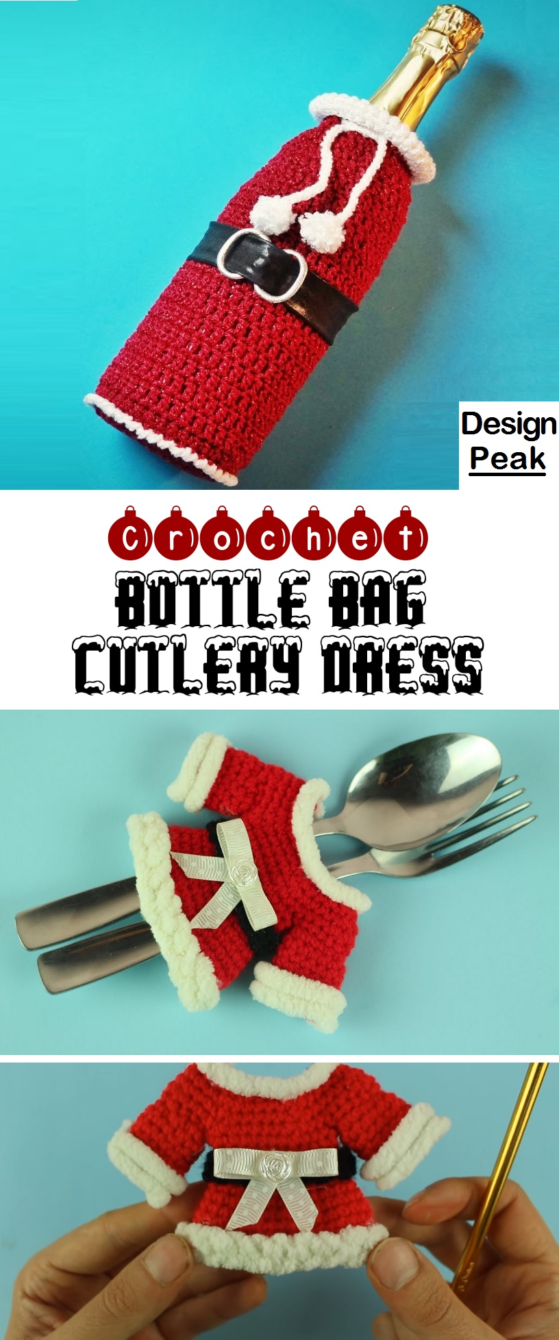 Bottle Bag, Cutlery Dress – Simple Crochet Tutorial