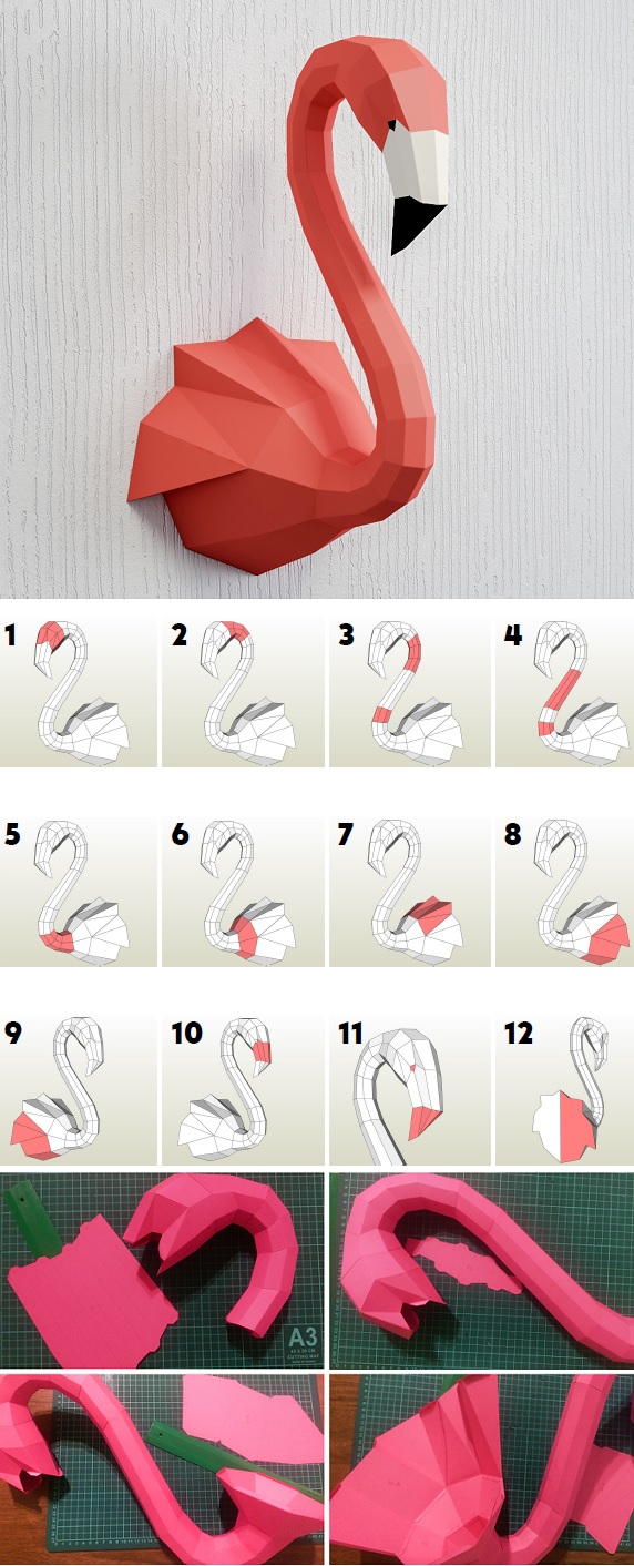 DIY 3D Flamingo – Step by Step – Tutorials & More