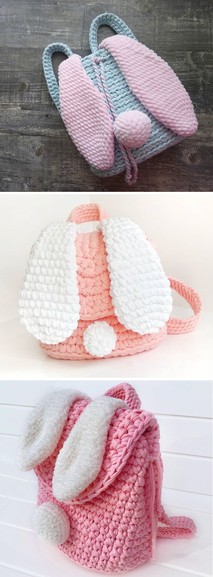 Crochet Backpack Bunny Ears Design Peak