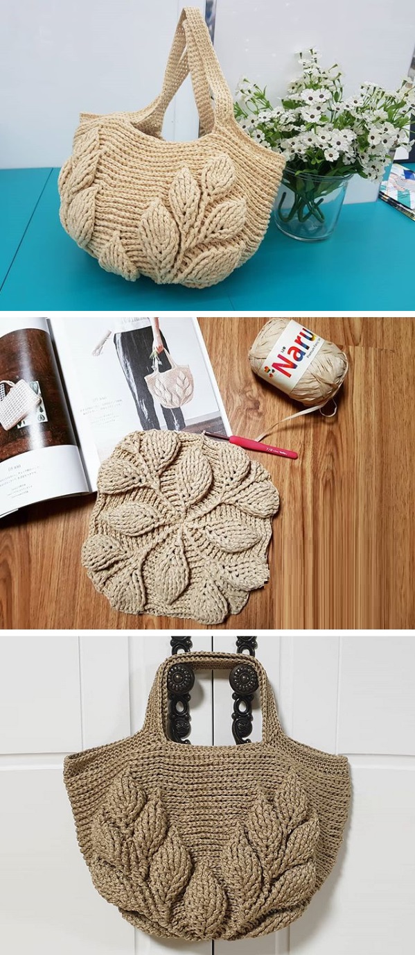 3d leaf crochet bag new arrivals