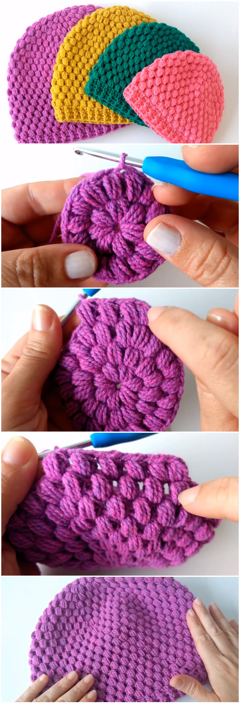 Crochet Beanie Tutorial – Different Sizes