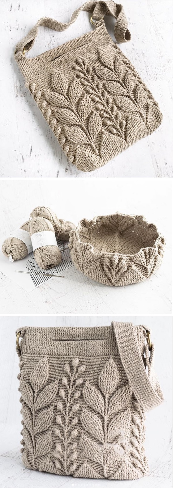 crochet leaf bag