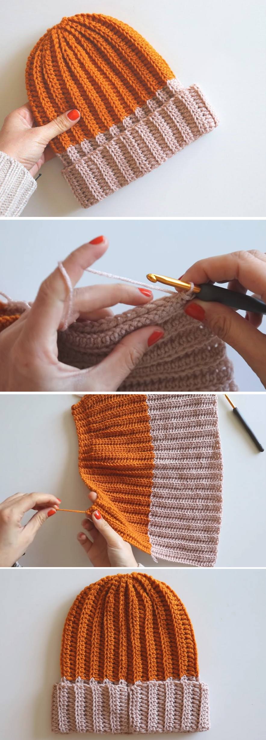 Easy Chunky Ribbed Hat Tutorial