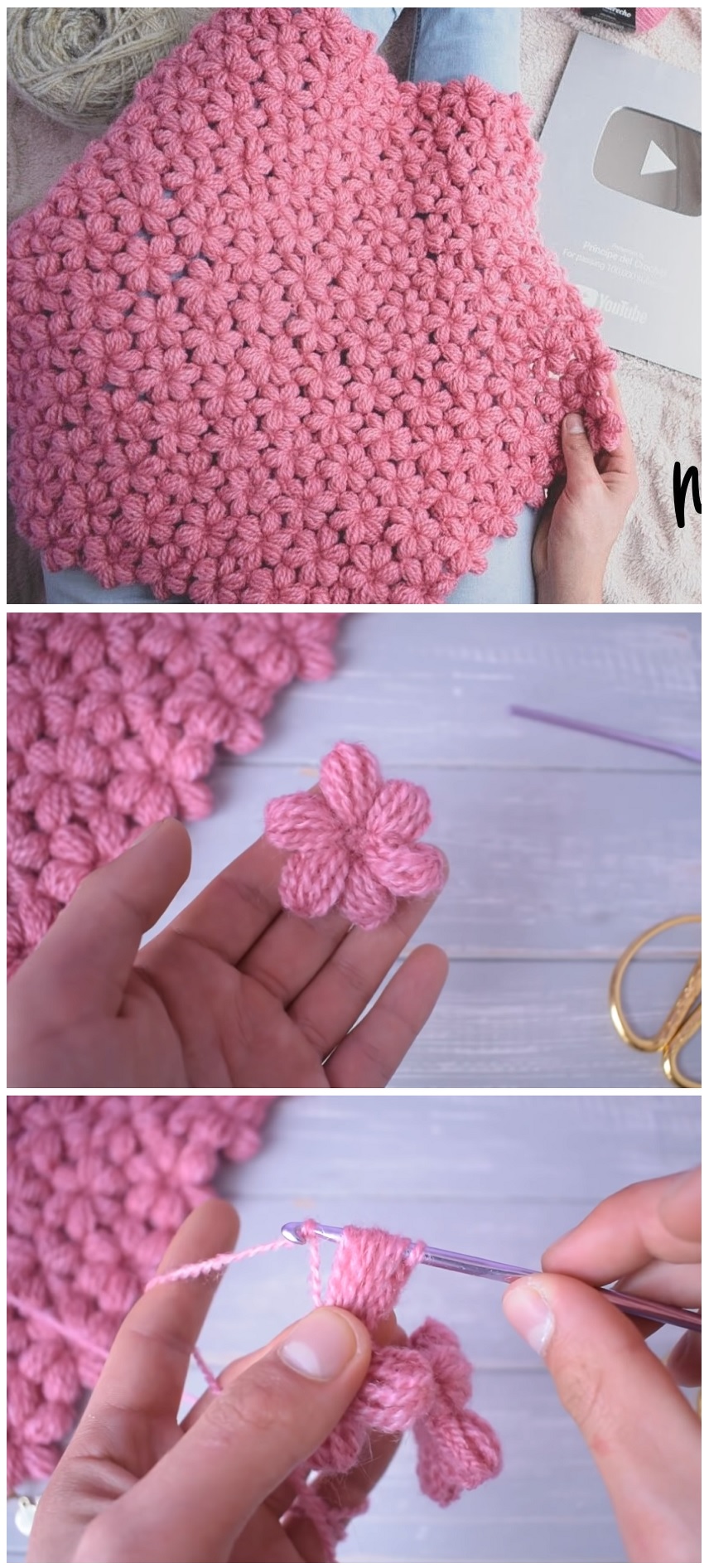 Crochet Flower Blanket – Free Tutorial