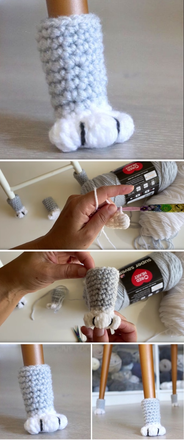 Crochet Chair Sock – Cat Paw – Tutorials & More