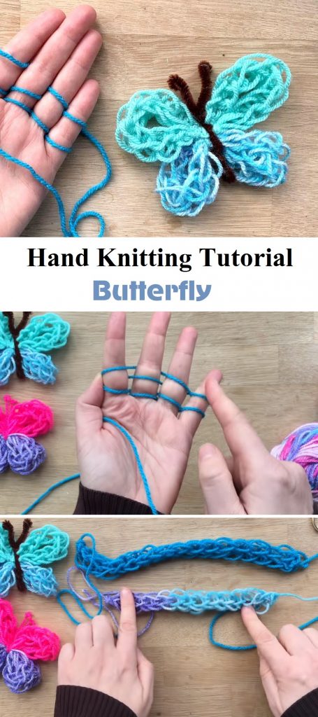 Hand Knitting Tutorial a Butterfly Design Peak