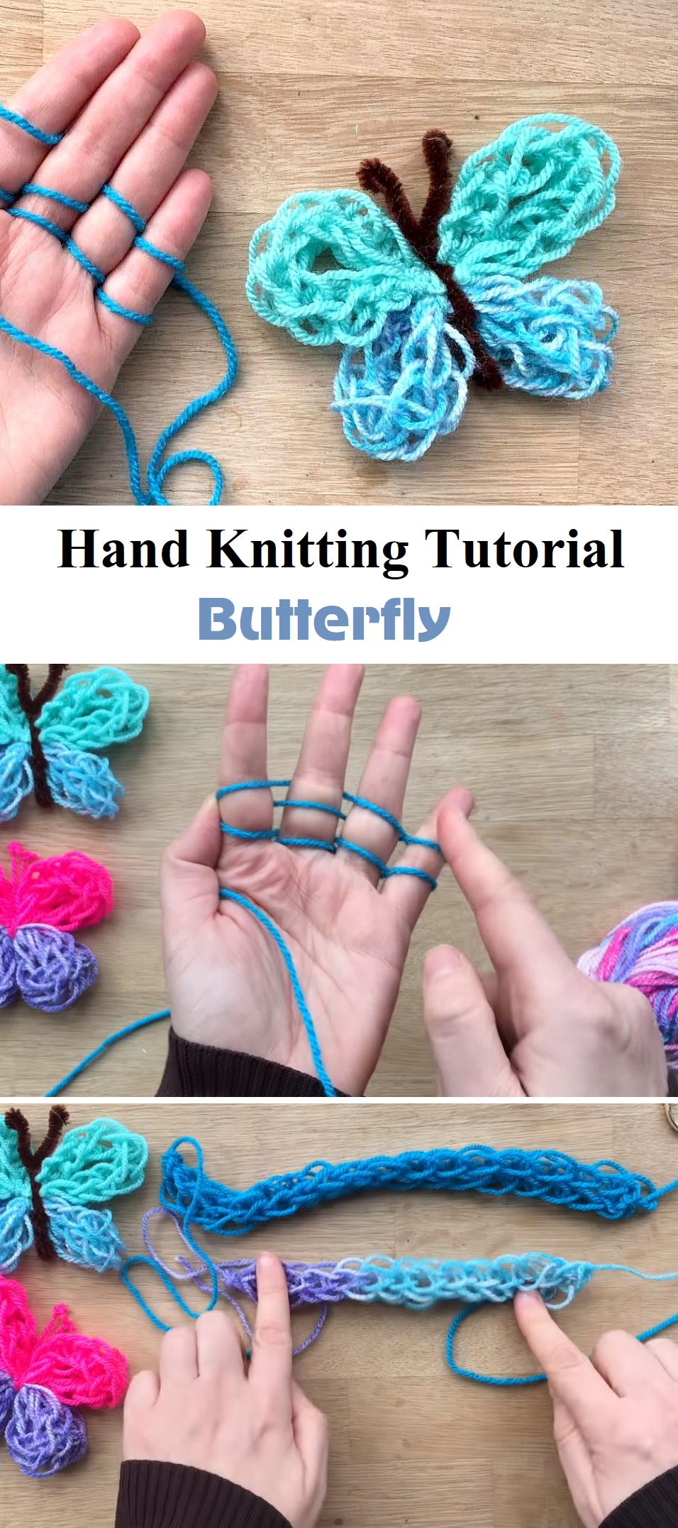 Hand Knitting Tutorial – a Butterfly – Tutorials & More