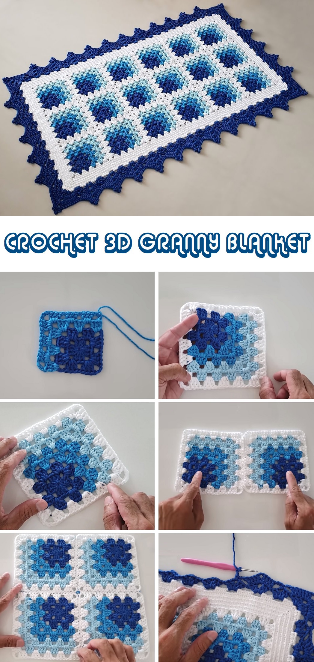 Crochet 3D Granny Blanket Tutorials & More