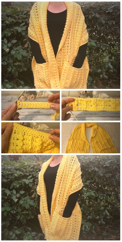 Crochet Pocket Shawl Tutorials And More 1484