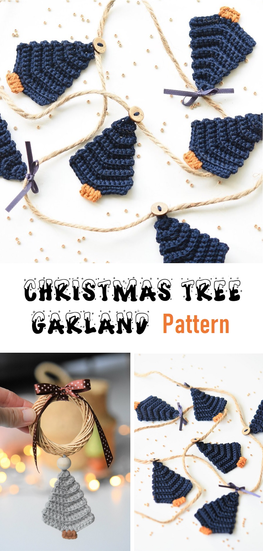 Christmas Tree Garland Crochet Pattern Tutorials & More