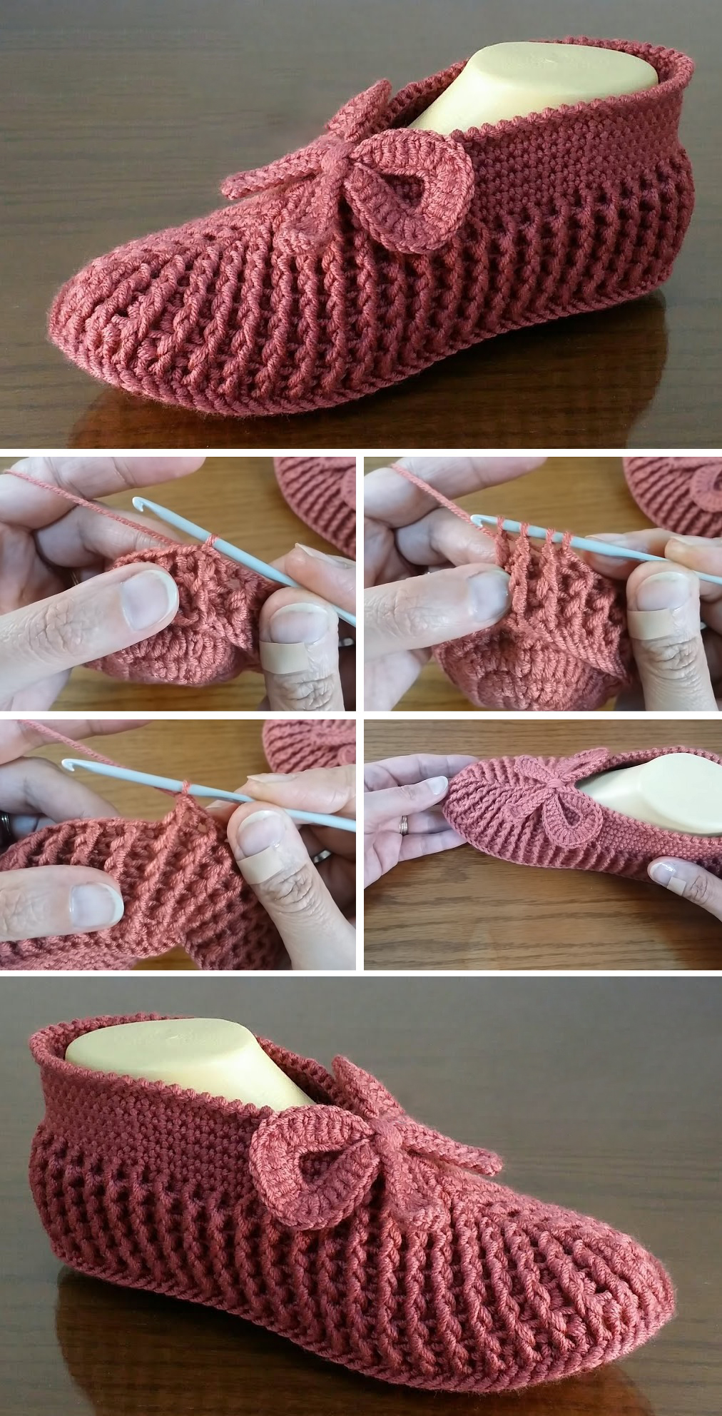 Slippers with a Bow Tutorial