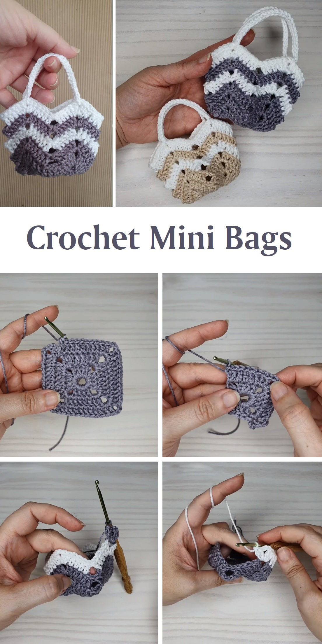 Mini Crochet Bag Geometric Pattern