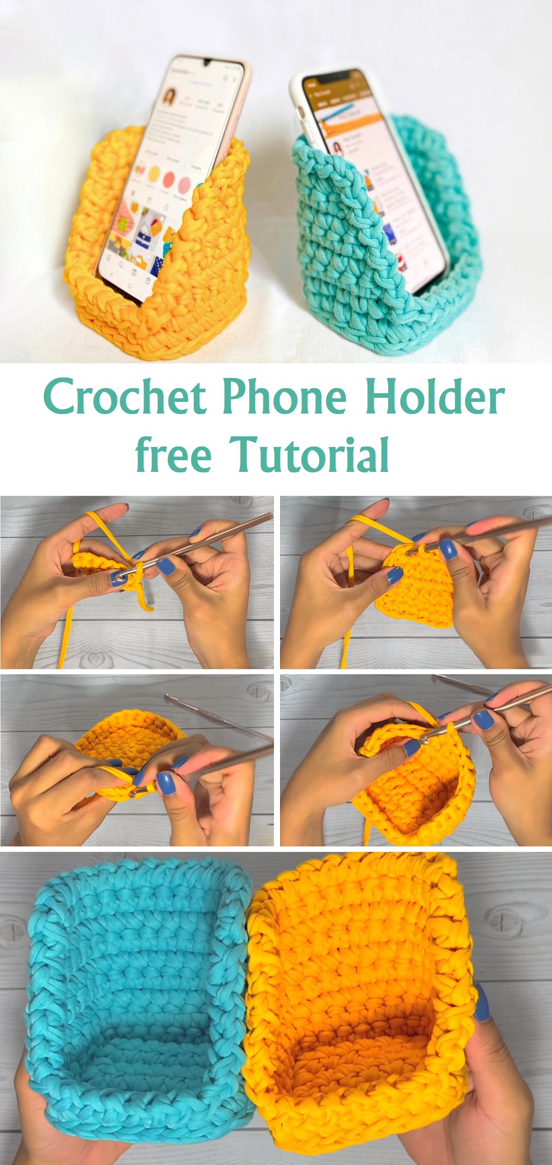 Crochet Phone Holder free Tutorial Tutorials & More