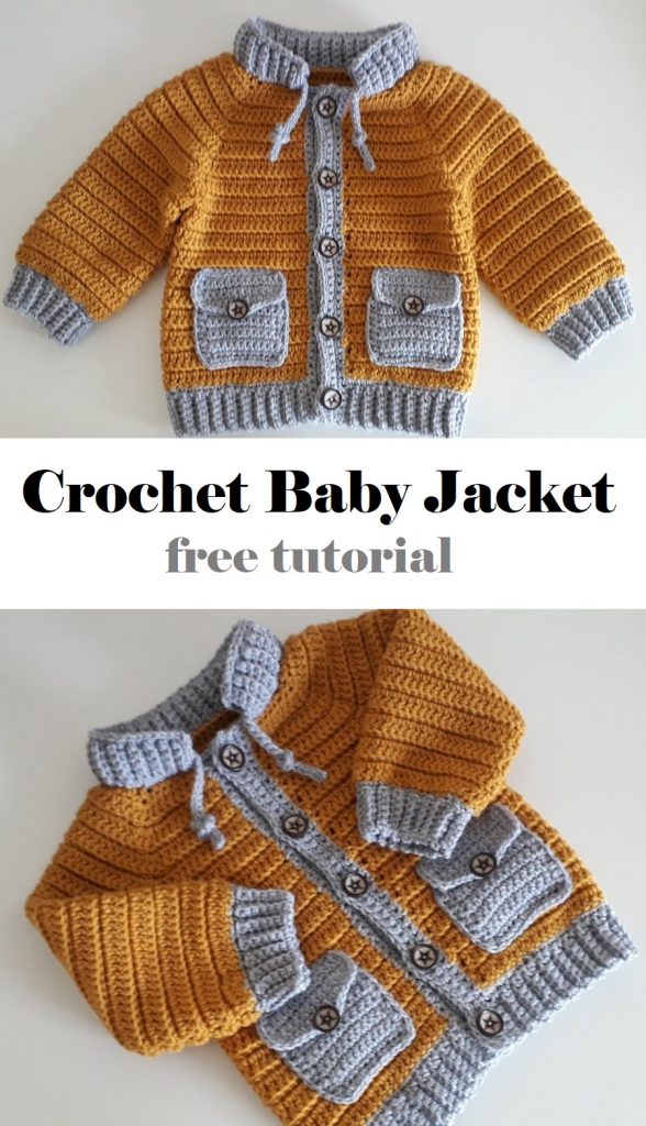 Crochet baby hot sale jacket tutorial