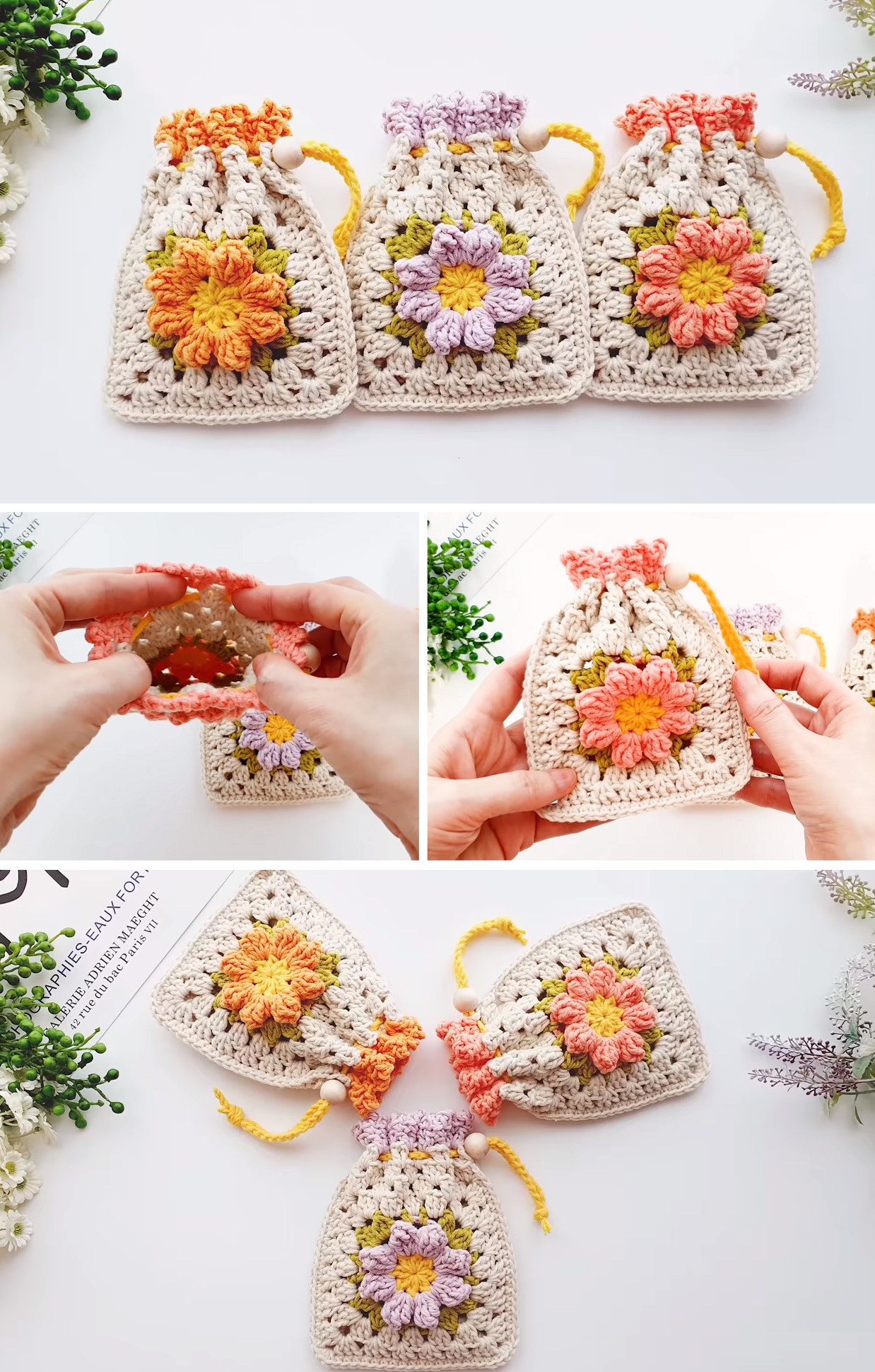 Granny Square Crochet Purse