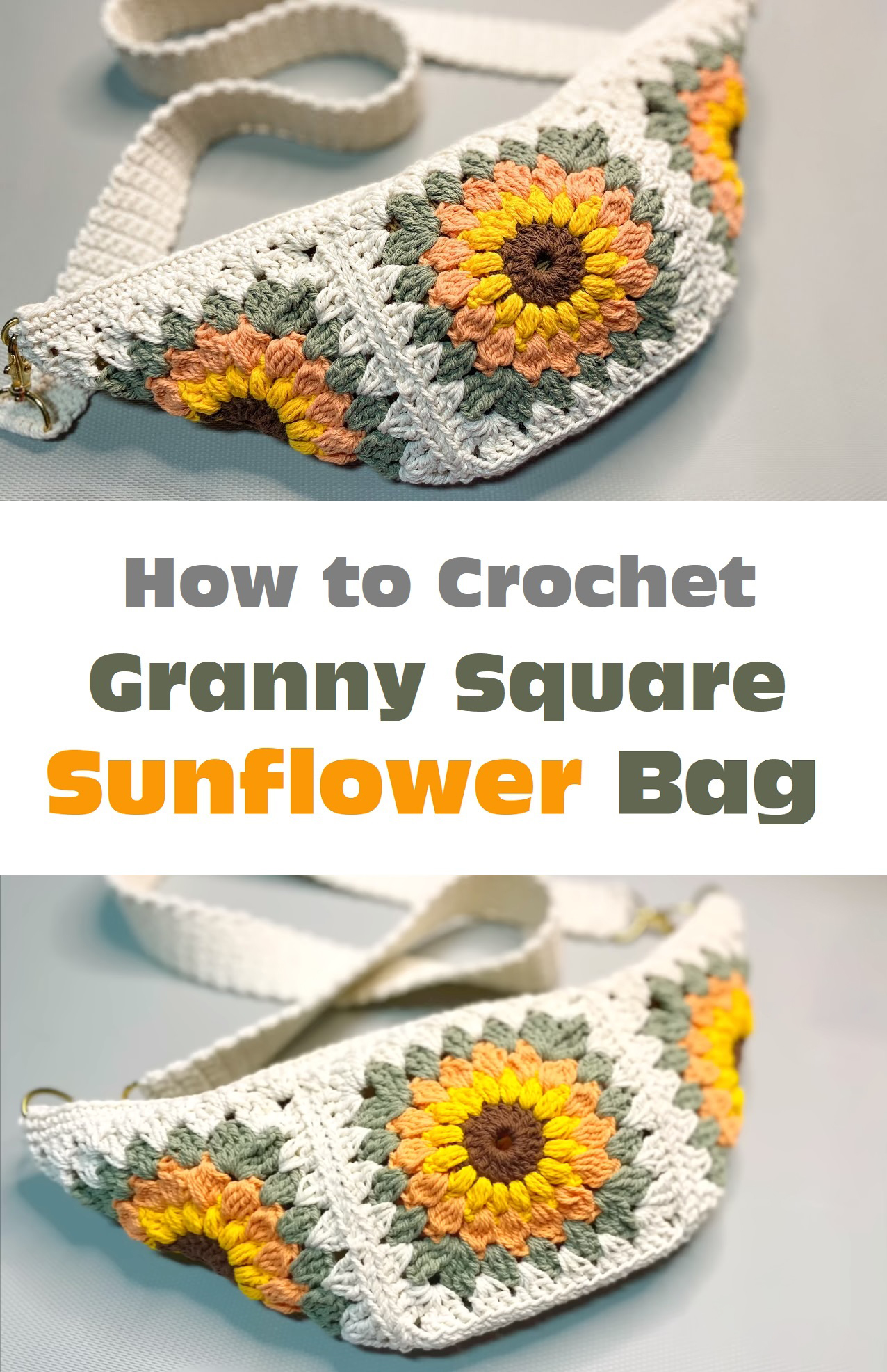 Crochet Granny Square Sunflower