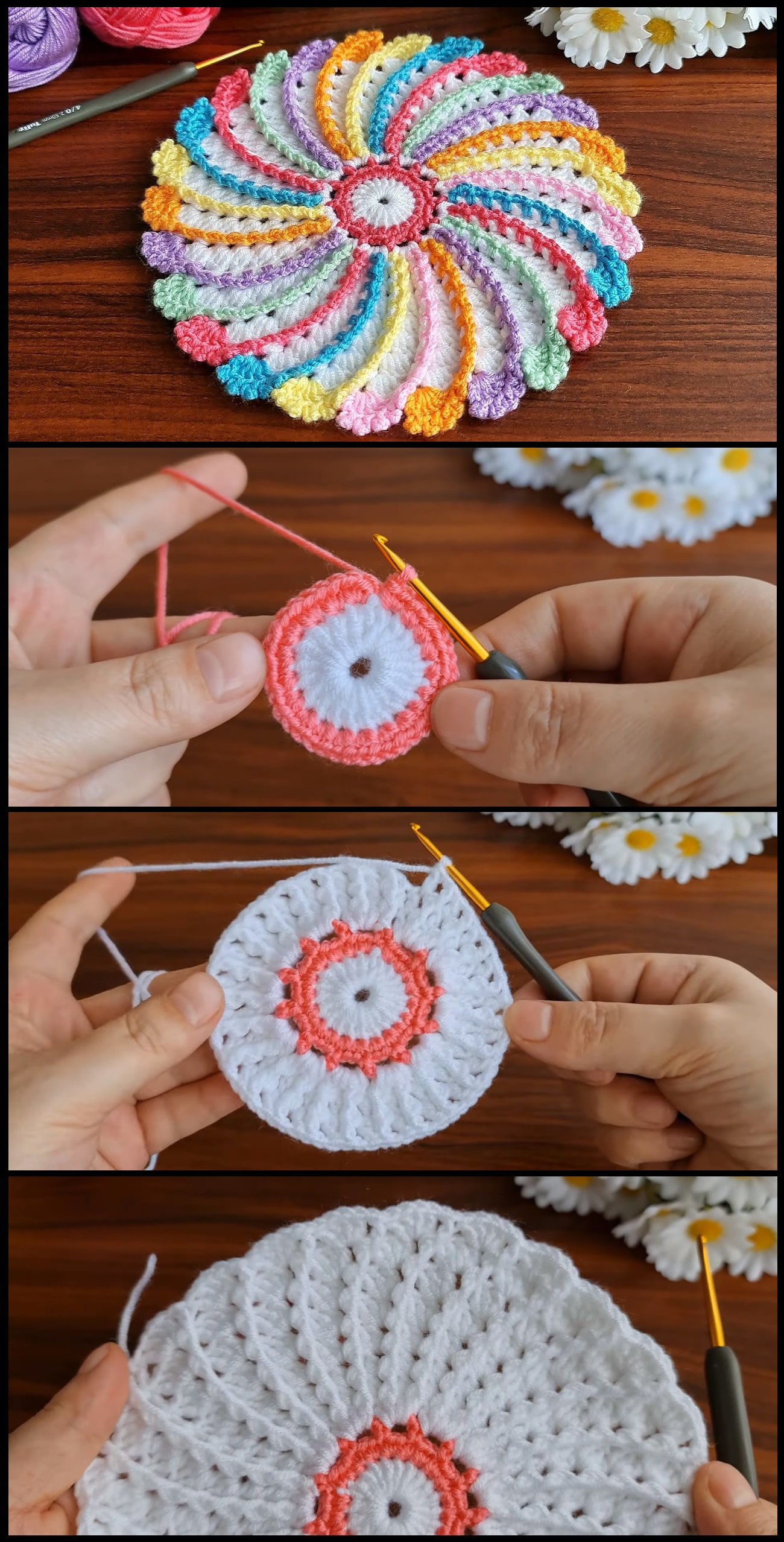 Blooms of Joy: Crochet 3D Flower Motif