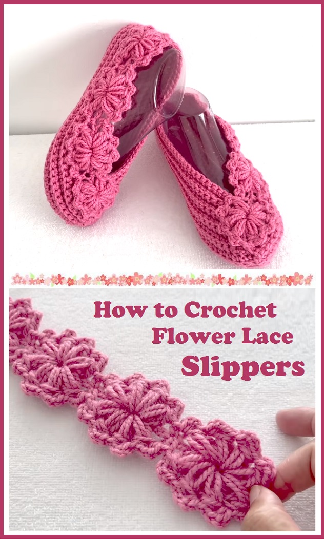 How to Crochet Flower Lace Slippers