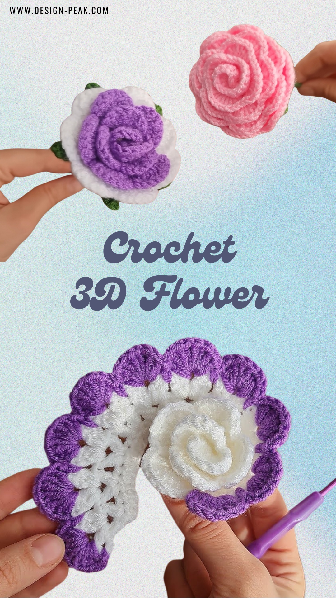Hello Spring: Crochet 3D Flower