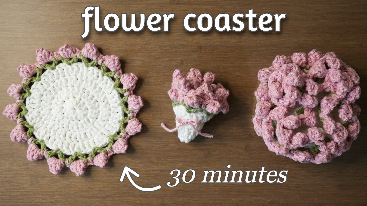 How to Crochet a Flower Bouquet from a Coaster