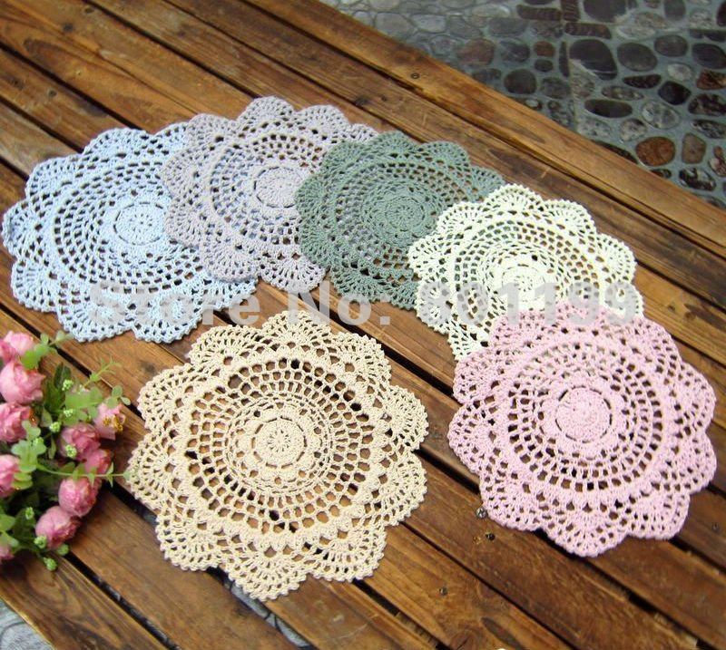 6-Vintage-Crocheted-Doily-Lot-Assorted-Doilies-5188-Free-shipping-