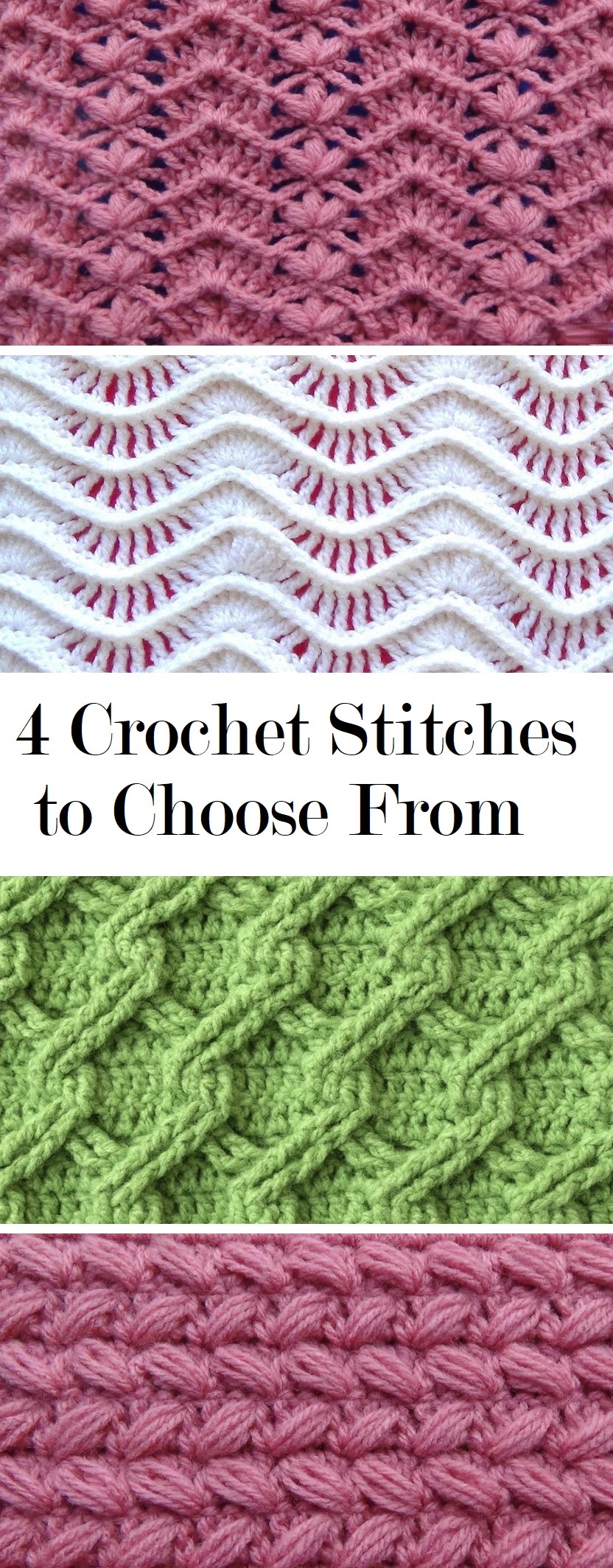 4 Crochet Stitches to Learn - Tutorials & More