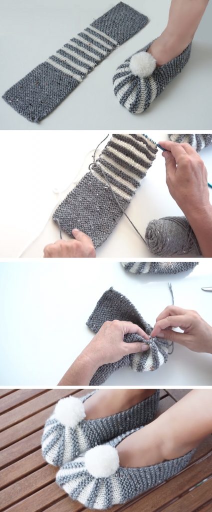 Super Easy Slippers to Crochet or to Knit – Tutorials & More