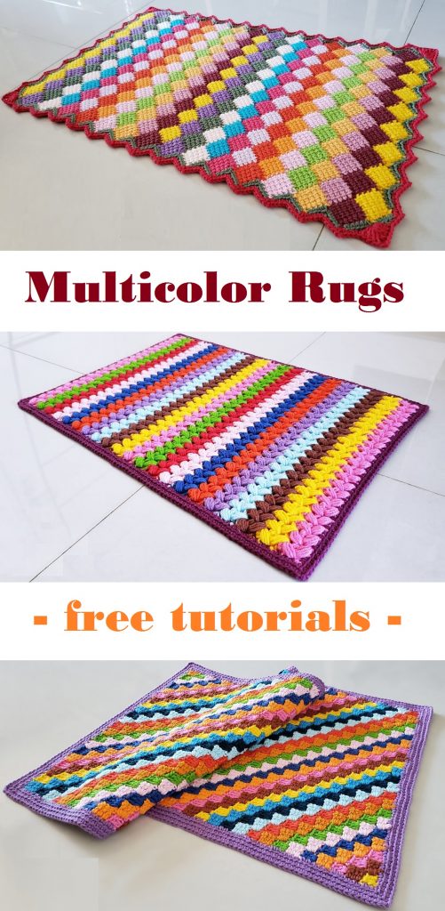 3 Rugs – 3 Crochet Tutorials – Tutorials & More