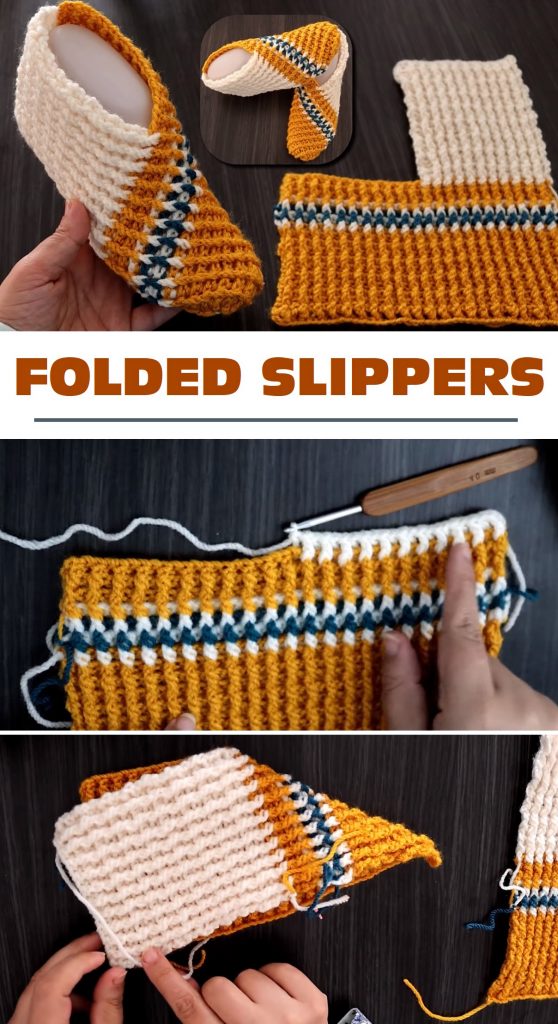 Super Easy Single Fold Crochet Slippers – Design Peak