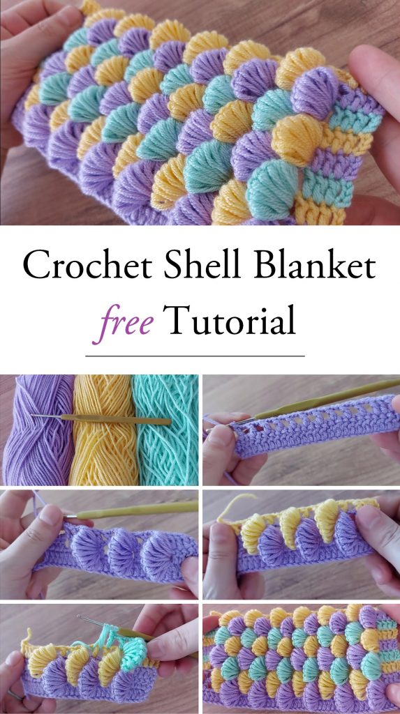 Crochet Shell Blanket free Tutorial Tutorials & More