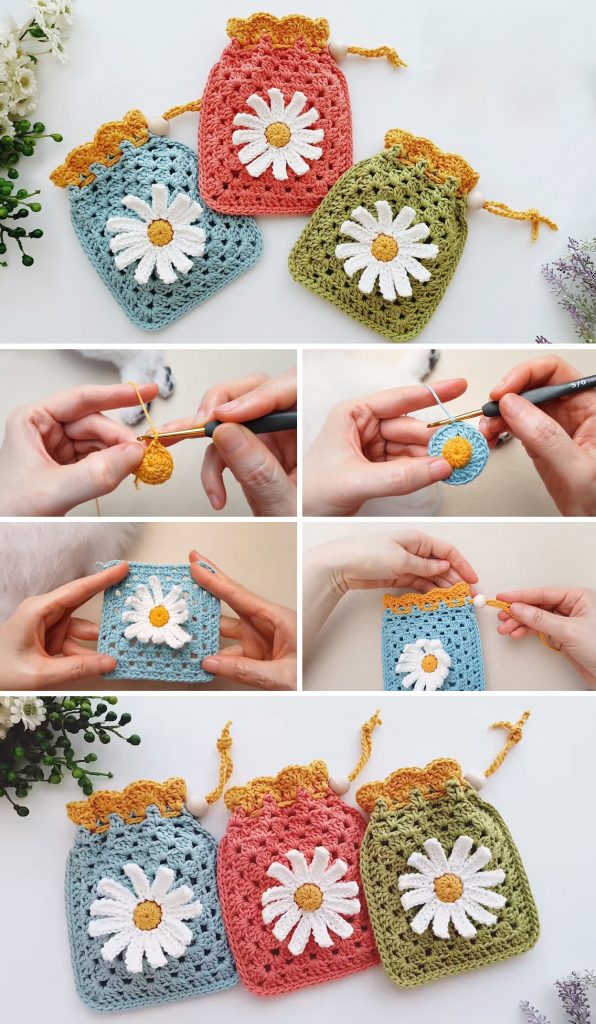 Learn How To Crochet Flower Purse Bag Clutch Handbag Wallet - video  Dailymotion