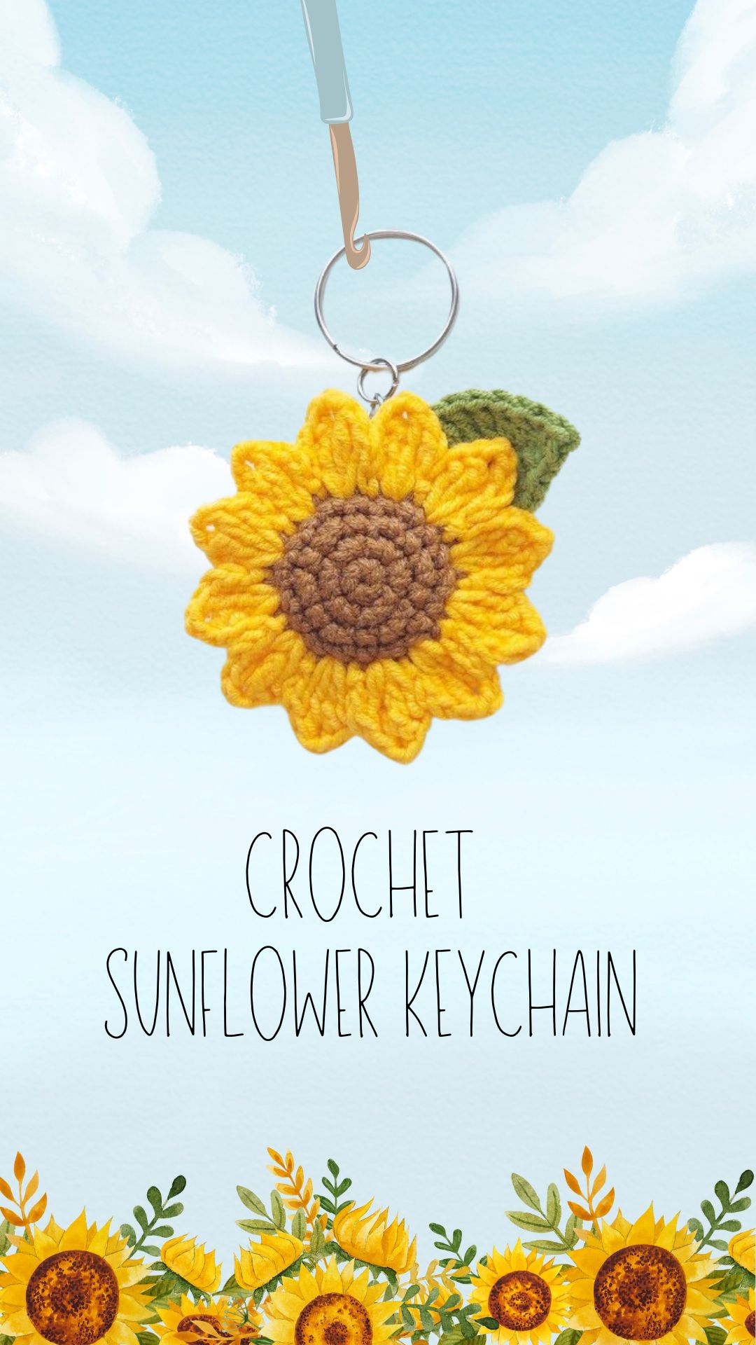 How to Crochet a Sunflower Keychain
