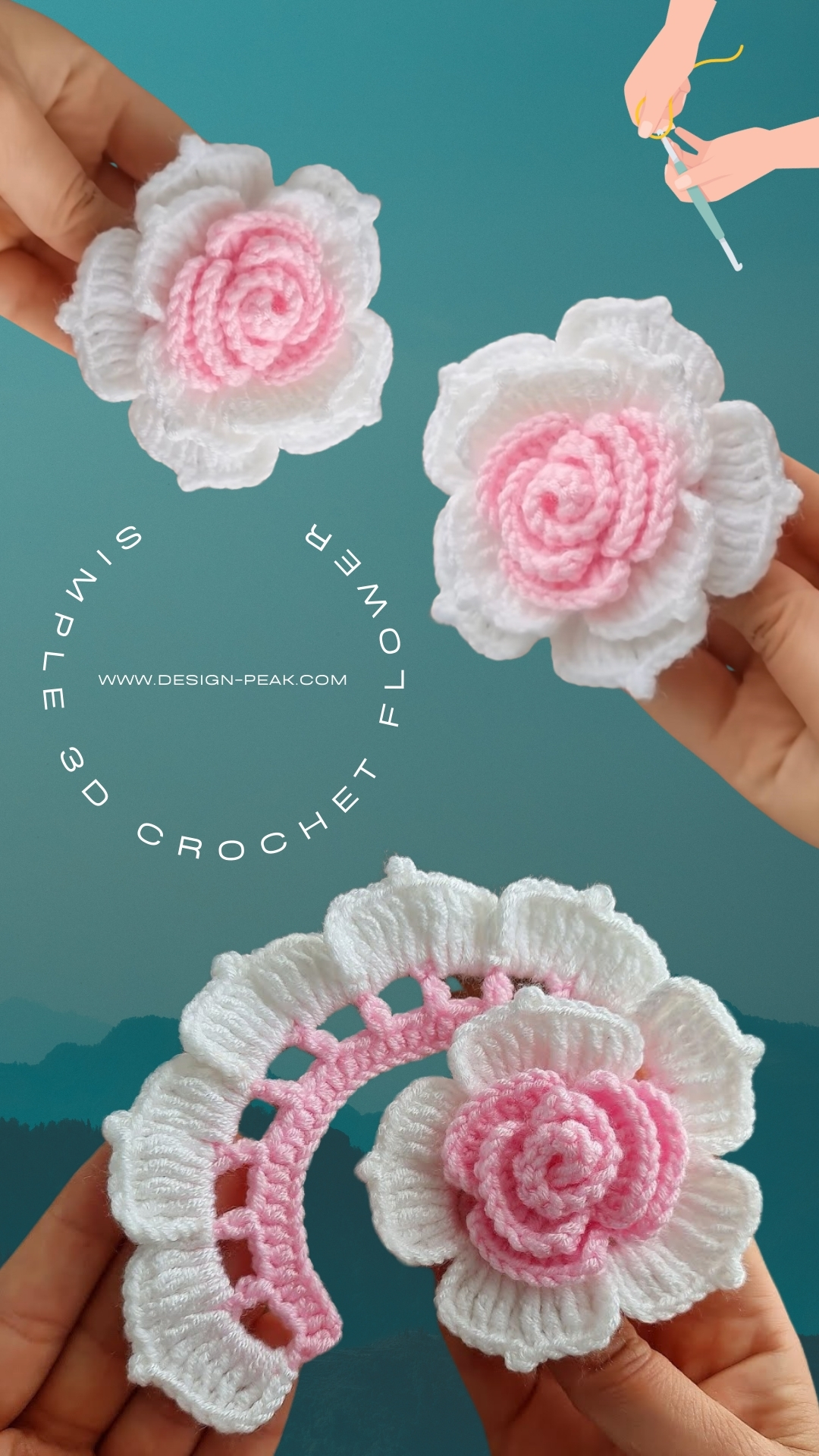 How to Crochet a Charming Simple 3D Flower